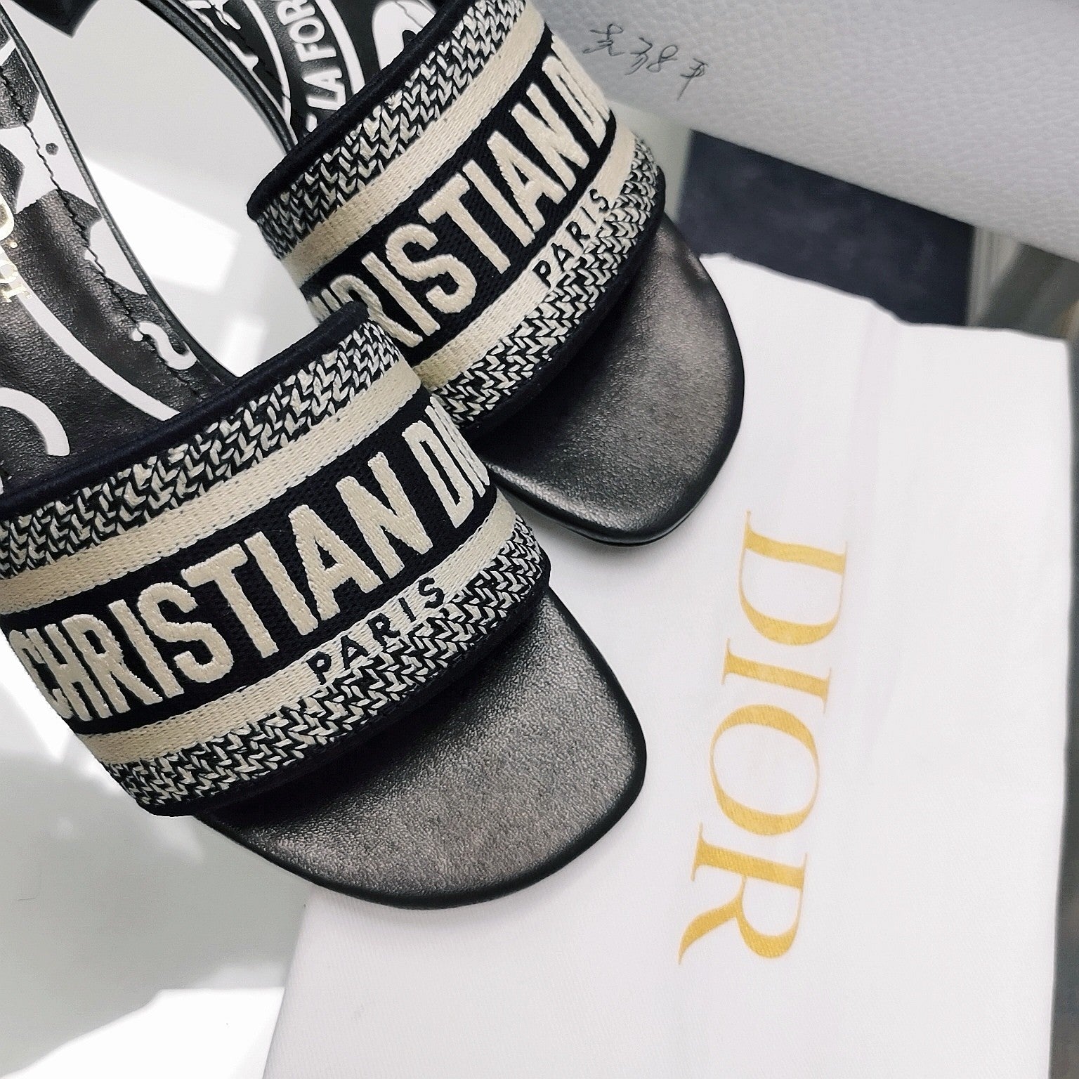 DIOR CD Mule Dway Heeled Slide 45mm Style 46