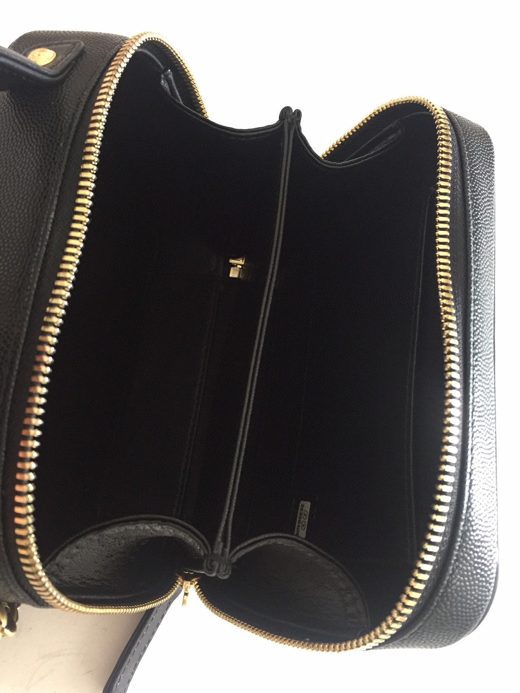 CHANEL MINI 17 VANITY CASE IN BLACK CALFSKIN GOLD HARDWARE