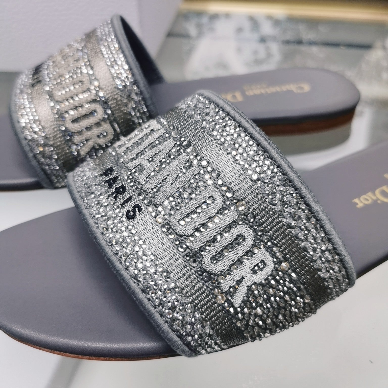 DIOR CD Mule Dway Slide 10mm Multi-motifs Style 21