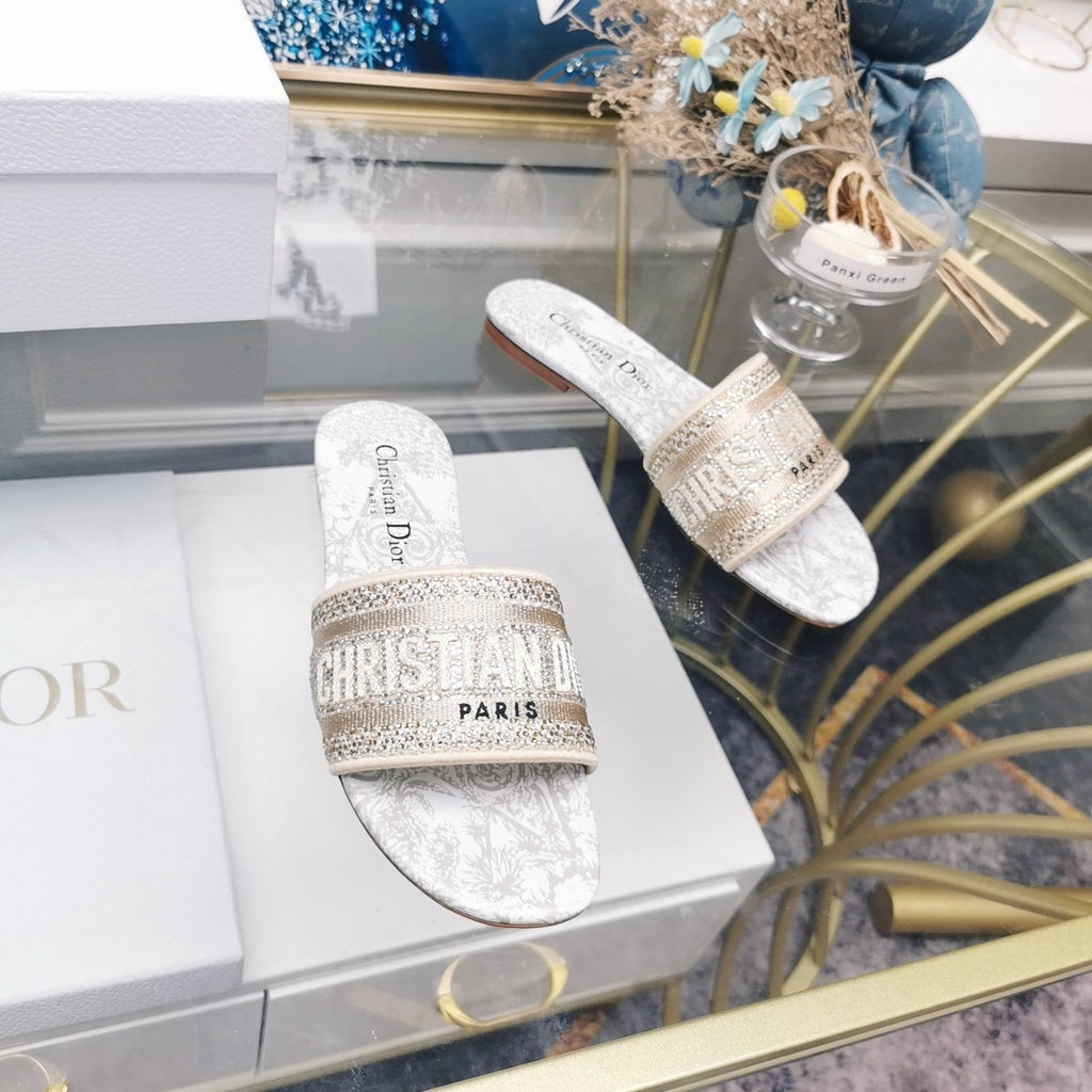DIOR CD Mule Dway Slide 10mm Multi-motifs Style 18