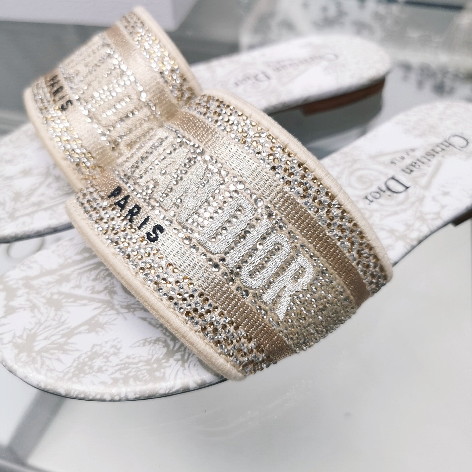 DIOR CD Mule Dway Slide 10mm Multi-motifs Style 18