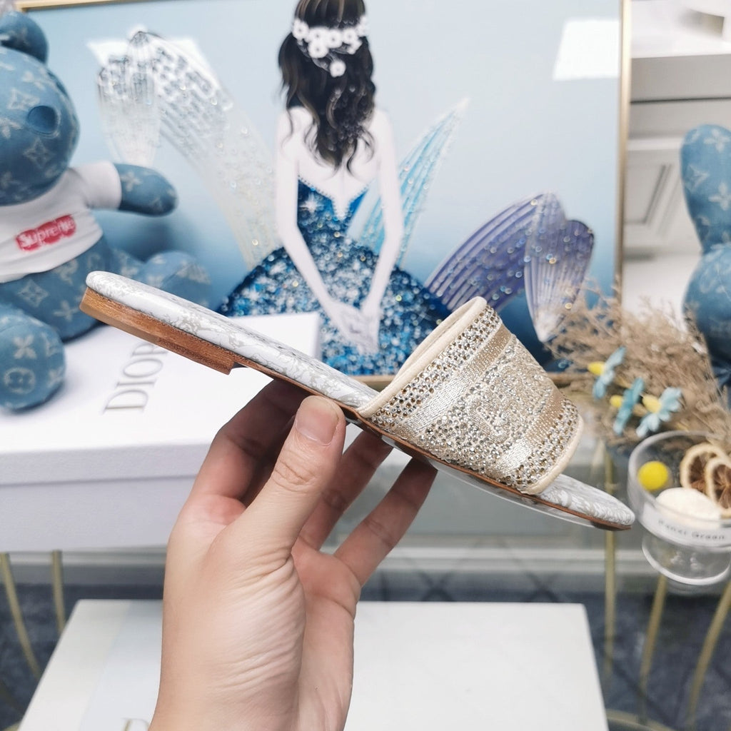 DIOR CD Mule Dway Slide 10mm Multi-motifs Style 18