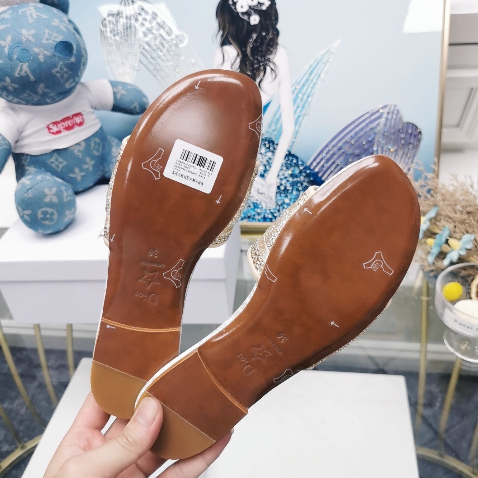 DIOR CD Mule Dway Slide 10mm Multi-motifs Style 18