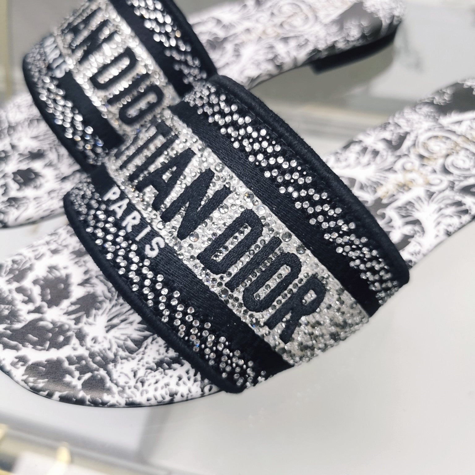 DIOR CD Mule Dway Slide 10mm Multi-motifs Style 17