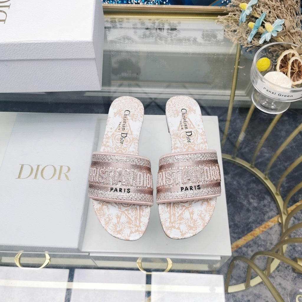 DIOR CD Mule Dway Slide 10mm Multi-motifs Style 16