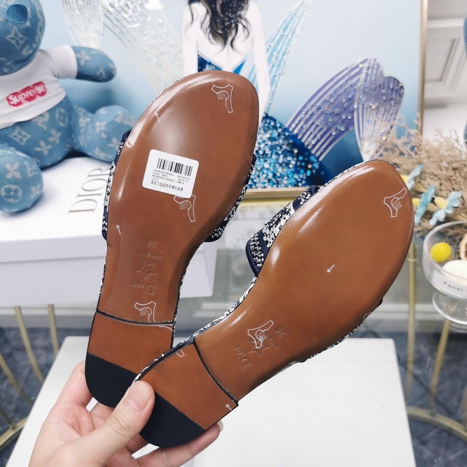 DIOR CD Mule Dway Slide 10mm Multi-motifs Style 15