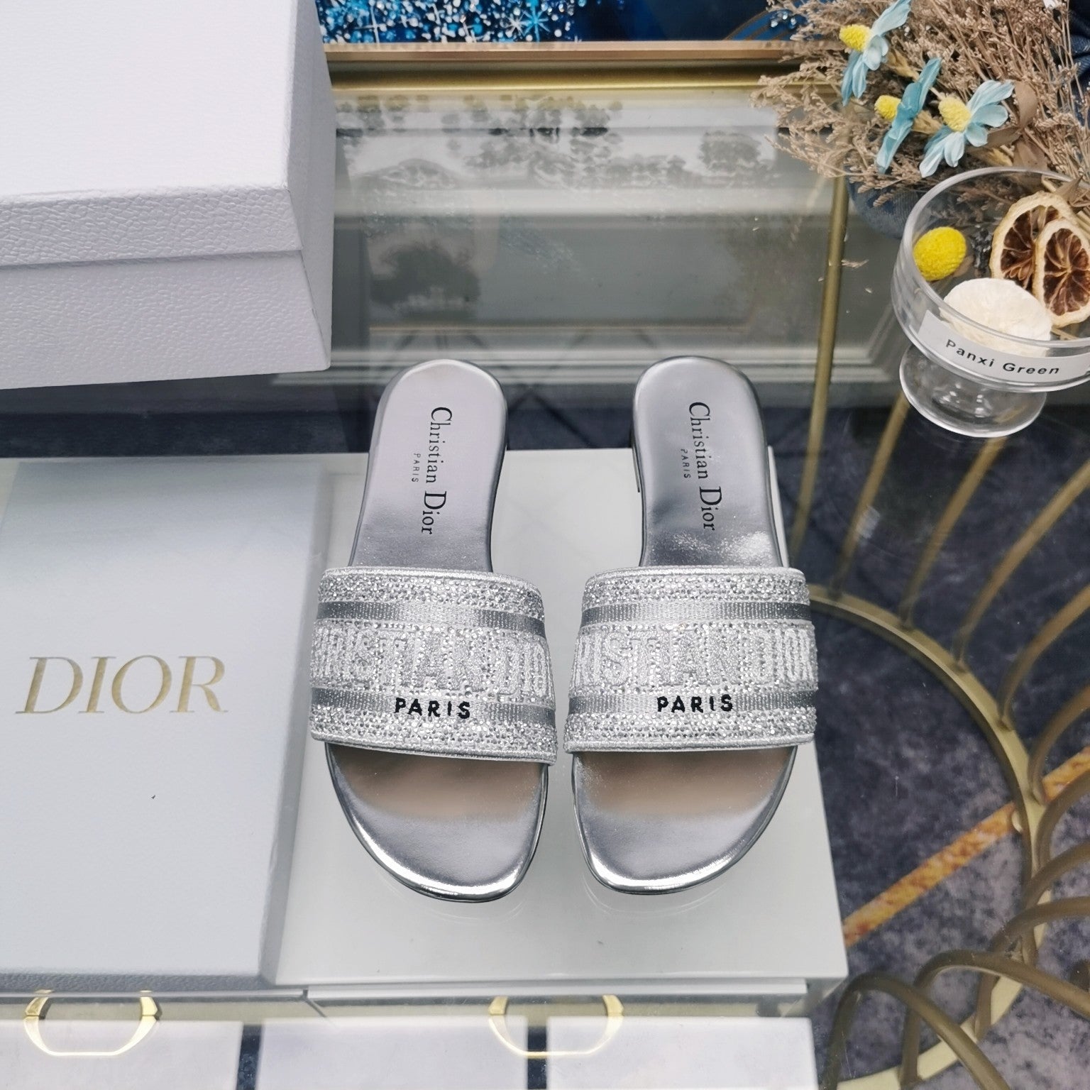 DIOR CD Mule Dway Slide 10mm Multi-motifs Style 24