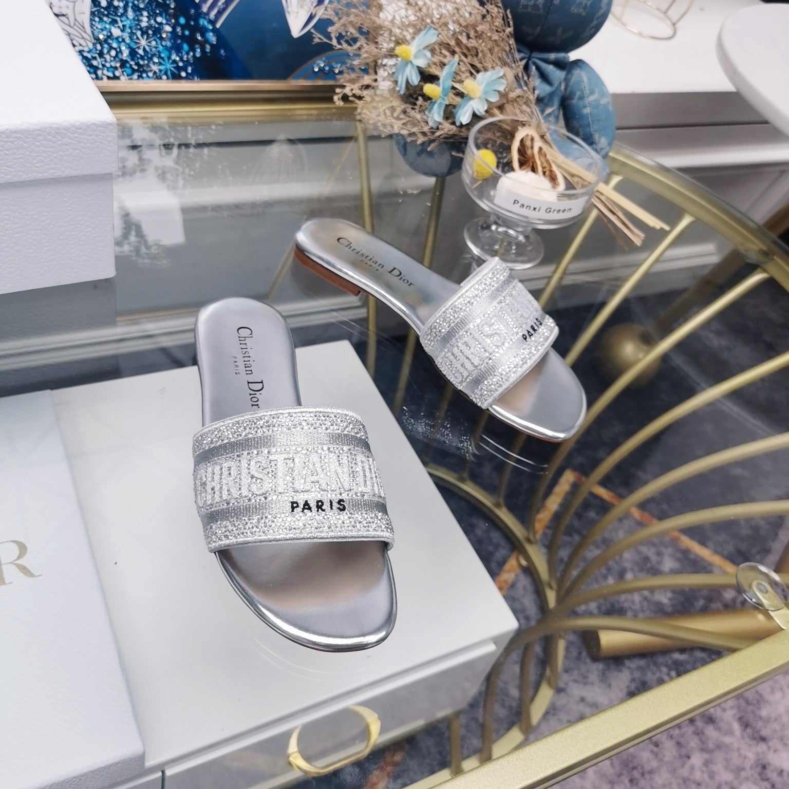 DIOR CD Mule Dway Slide 10mm Multi-motifs Style 24