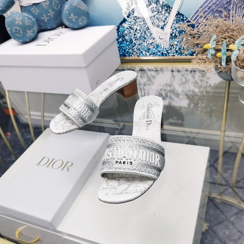 DIOR CD Mule Dway Heeled Slide 45mm Style 25