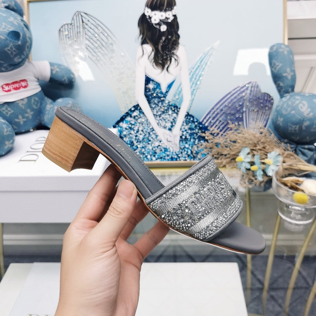DIOR CD Mule Dway Heeled Slide 45mm Style 21