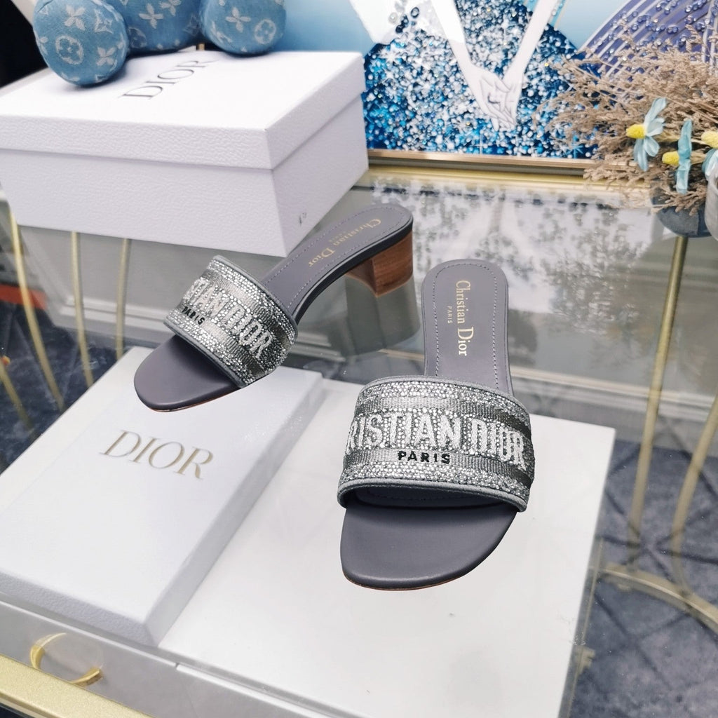 DIOR CD Mule Dway Heeled Slide 45mm Style 21