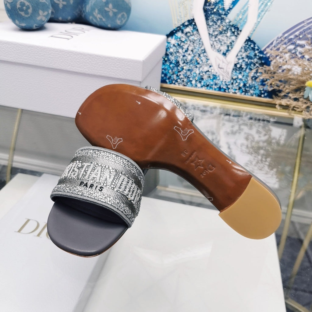 DIOR CD Mule Dway Heeled Slide 45mm Style 21