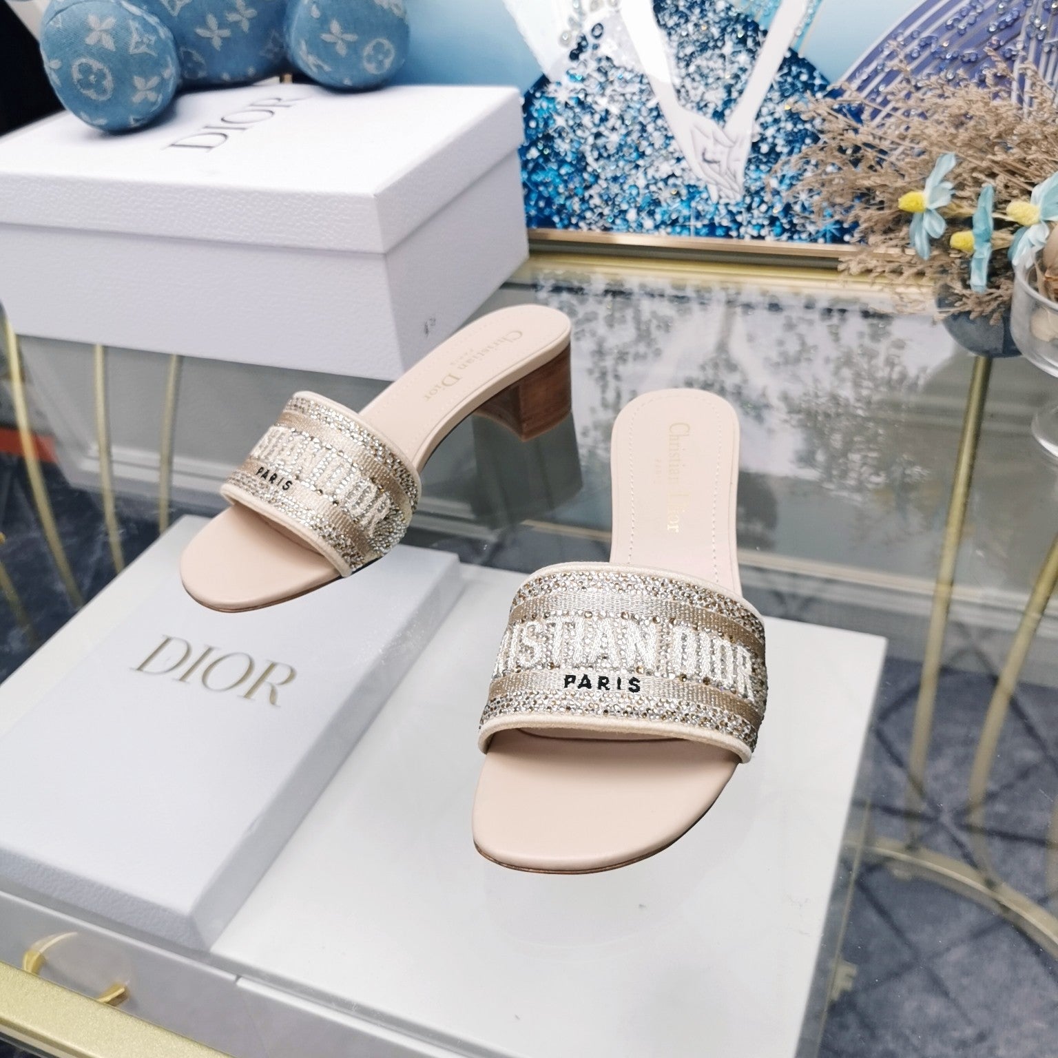 DIOR CD Mule Dway Heeled Slide 45mm Style 15