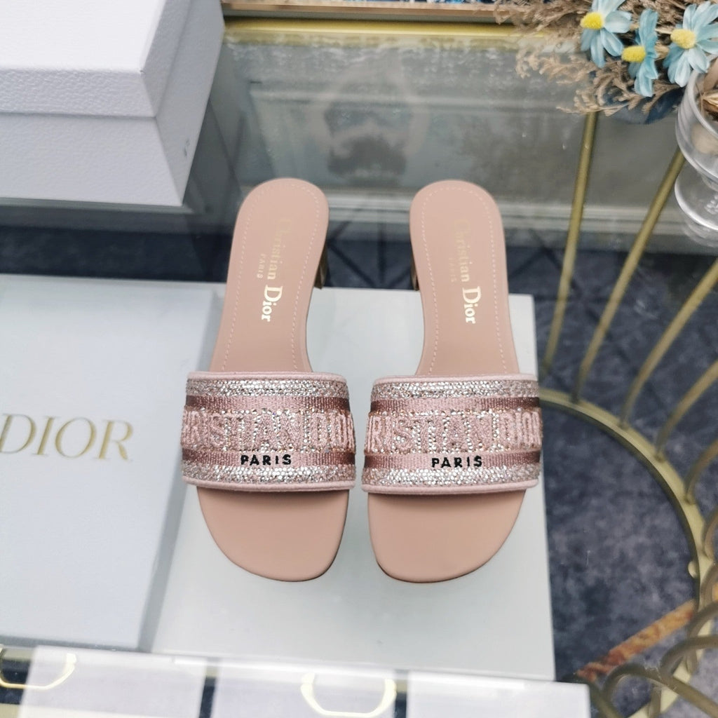 DIOR CD Mule Dway Heeled Slide 45mm Style 20