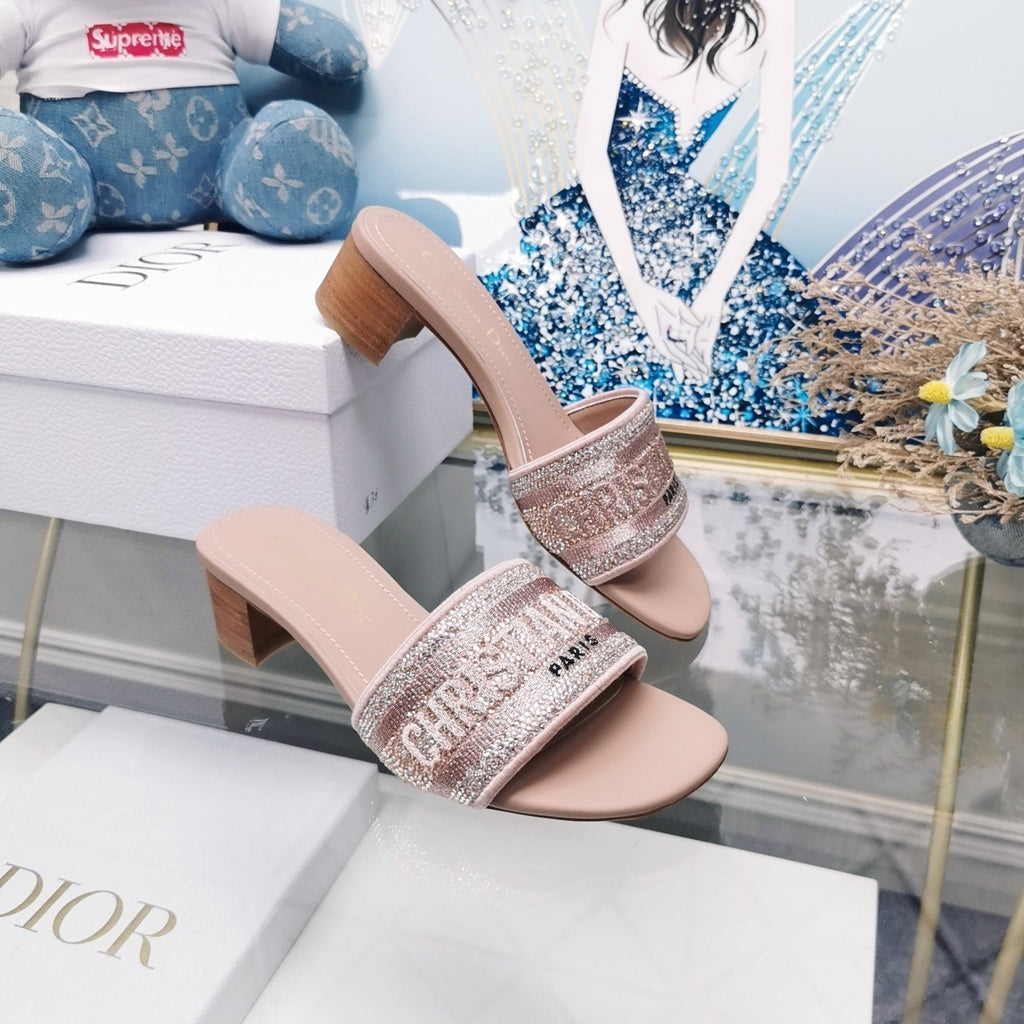 DIOR CD Mule Dway Heeled Slide 45mm Style 20
