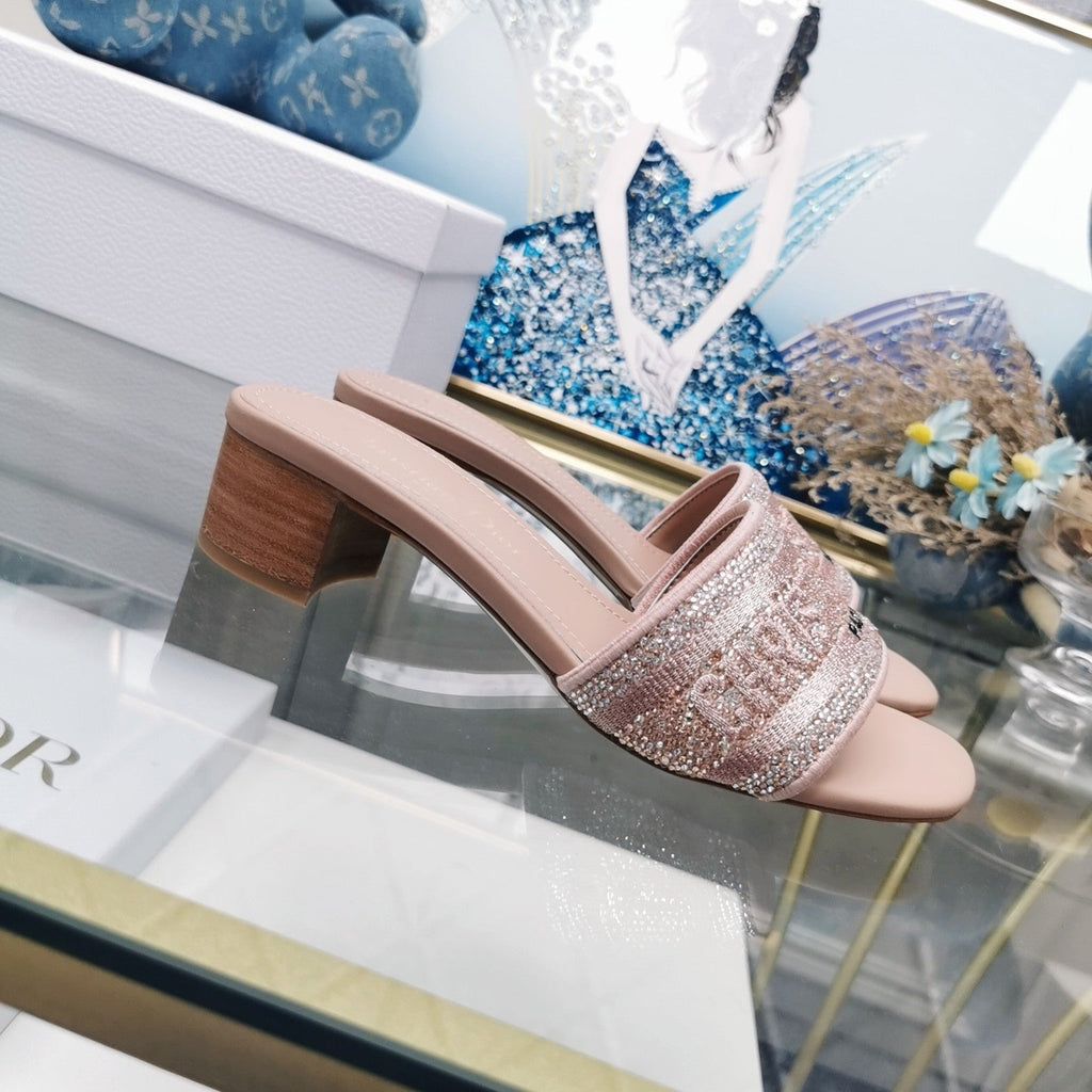 DIOR CD Mule Dway Heeled Slide 45mm Style 20