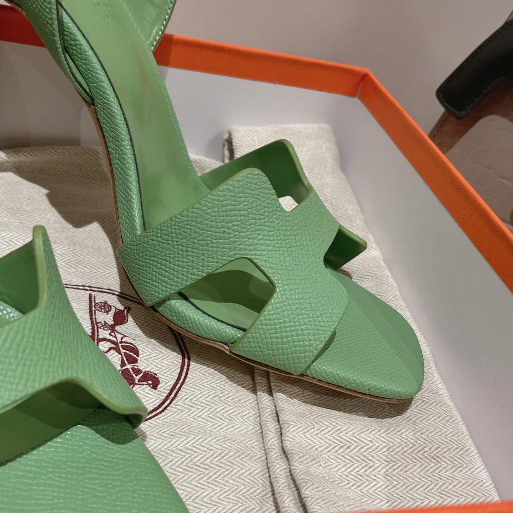 HERMES SLINGBACK SANDAL ETERNITE 105 EMERALD LAMBSKIN