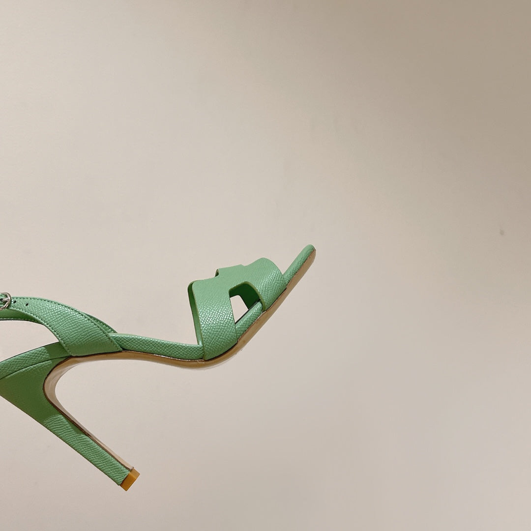 HERMES SLINGBACK SANDAL ETERNITE 105 EMERALD LAMBSKIN
