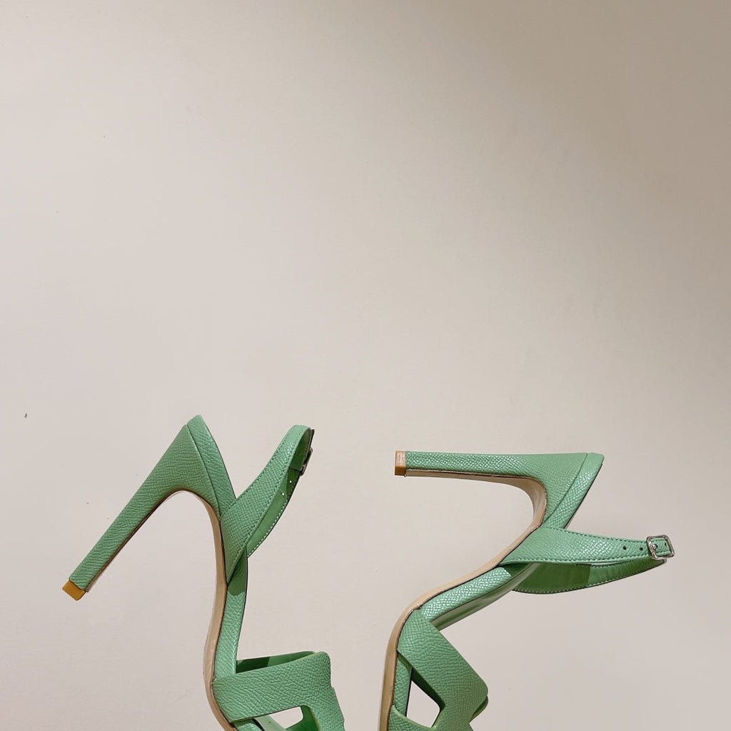 HERMES SLINGBACK SANDAL ETERNITE 105 EMERALD LAMBSKIN
