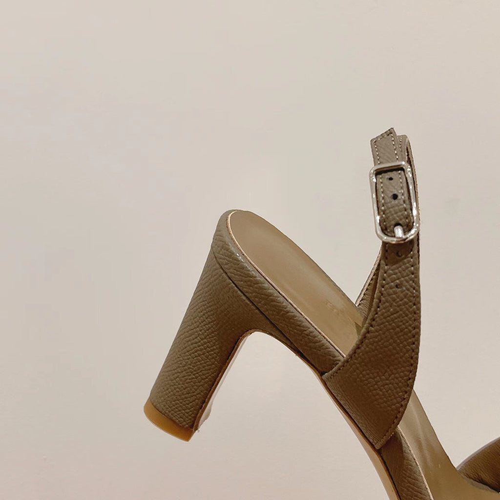 HERMES SLINGBACK SANDAL ETERNITE 75 CAMEL LAMBSKIN
