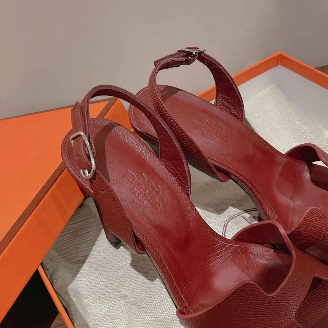 HERMES SLINGBACK SANDAL ETERNITE 105 BURNT UMBER LAMBSKIN