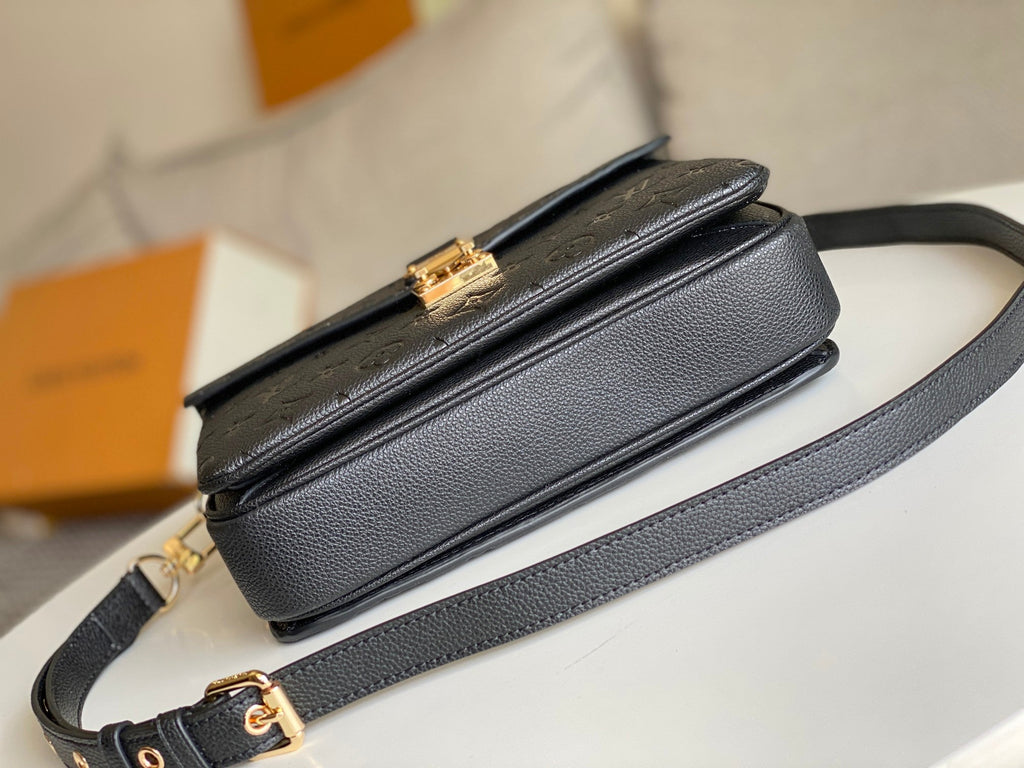 LOUIS VUITTON LV 25S POCHETTE METIS 25 IN BLACK MONOGRAM COATED CANVAS GOLD HARDWARE
