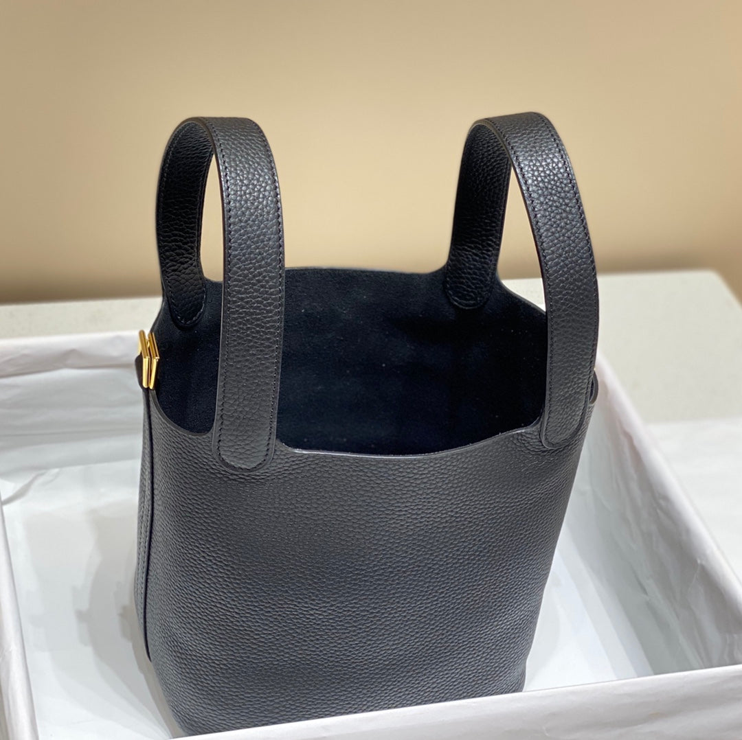 HERMES picotin lock 18 black togo ghw