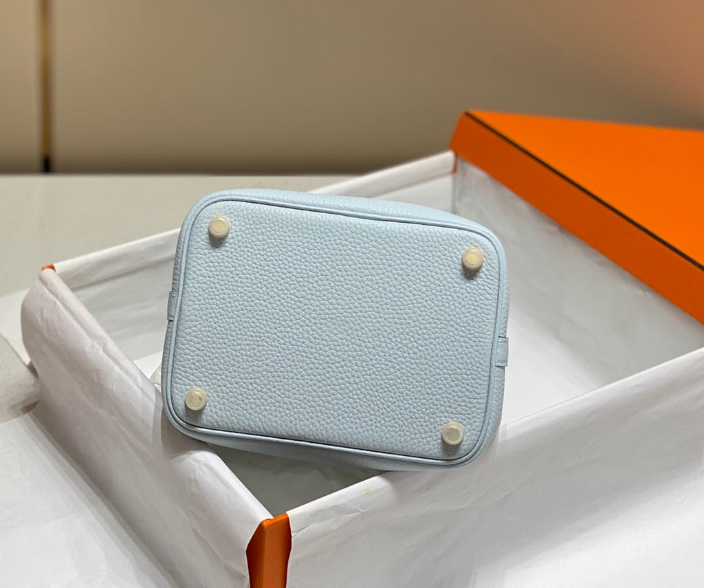 HERMES picotin lock 18 sapphire blue togo ghw