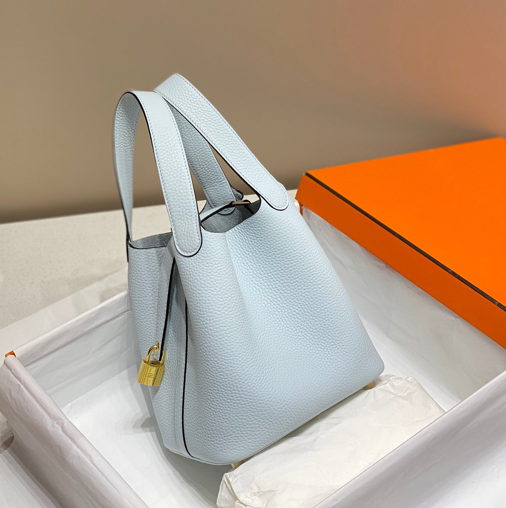 HERMES picotin lock 18 sapphire blue togo ghw