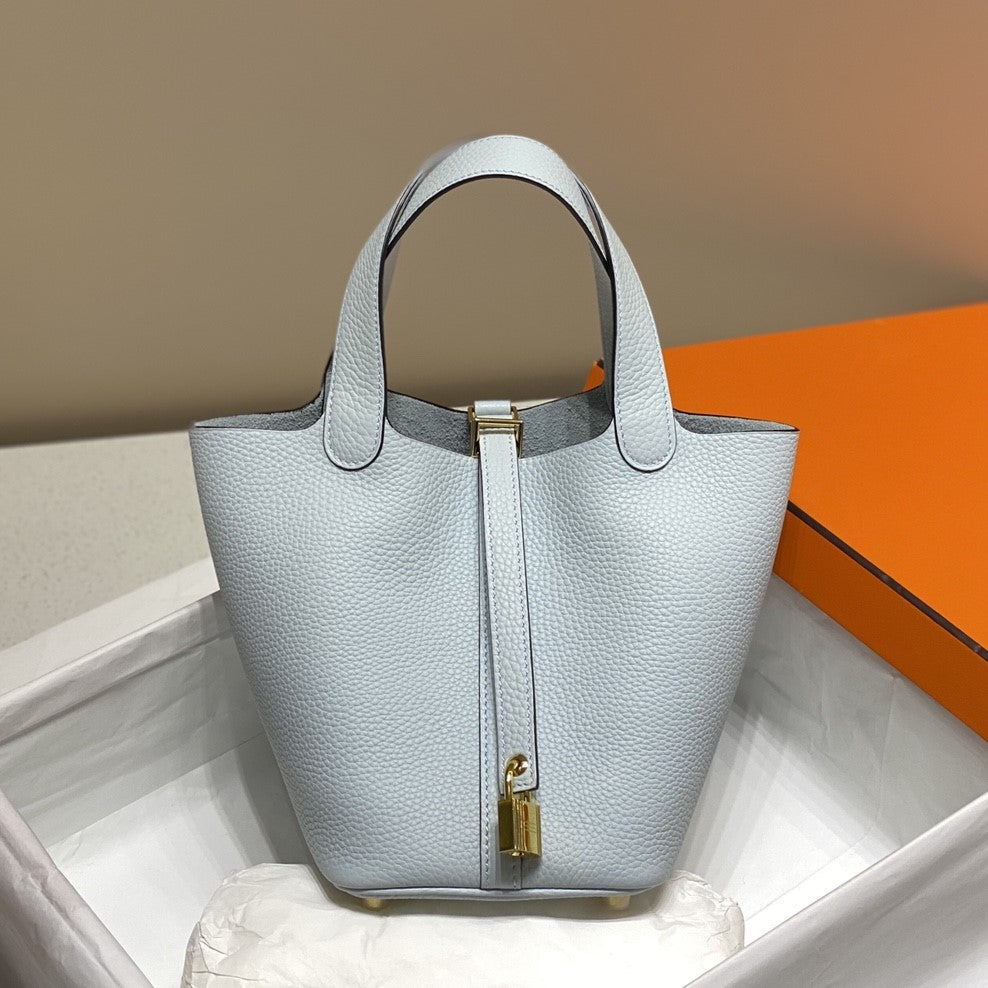 HERMES picotin lock 18 sapphire blue togo ghw