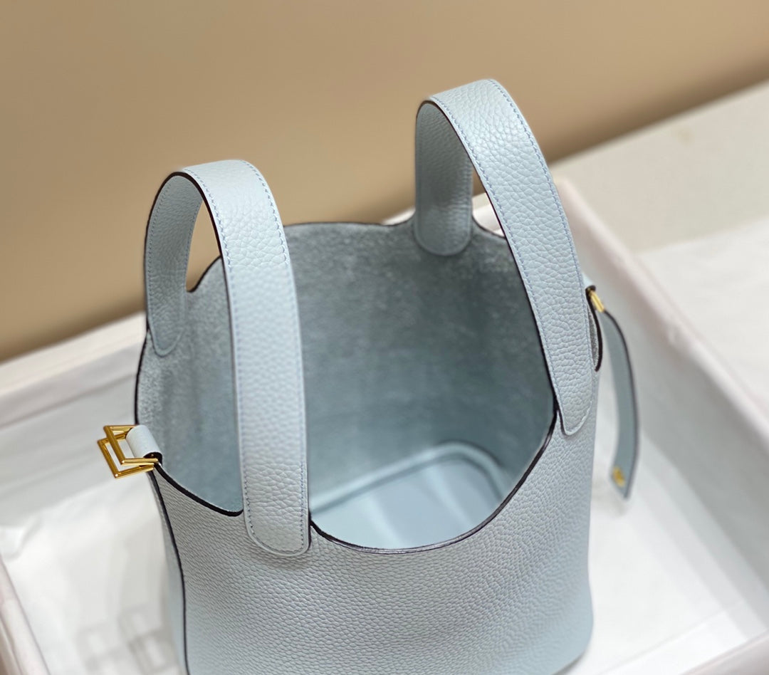 HERMES picotin lock 18 sapphire blue togo ghw