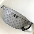 LOUIS VUITTON LV 25S DISCOVERY BUMBAG 44 IN TAUPE GRAY EMBOSSED MONOGRAM ECLIPSE CALFSKIN