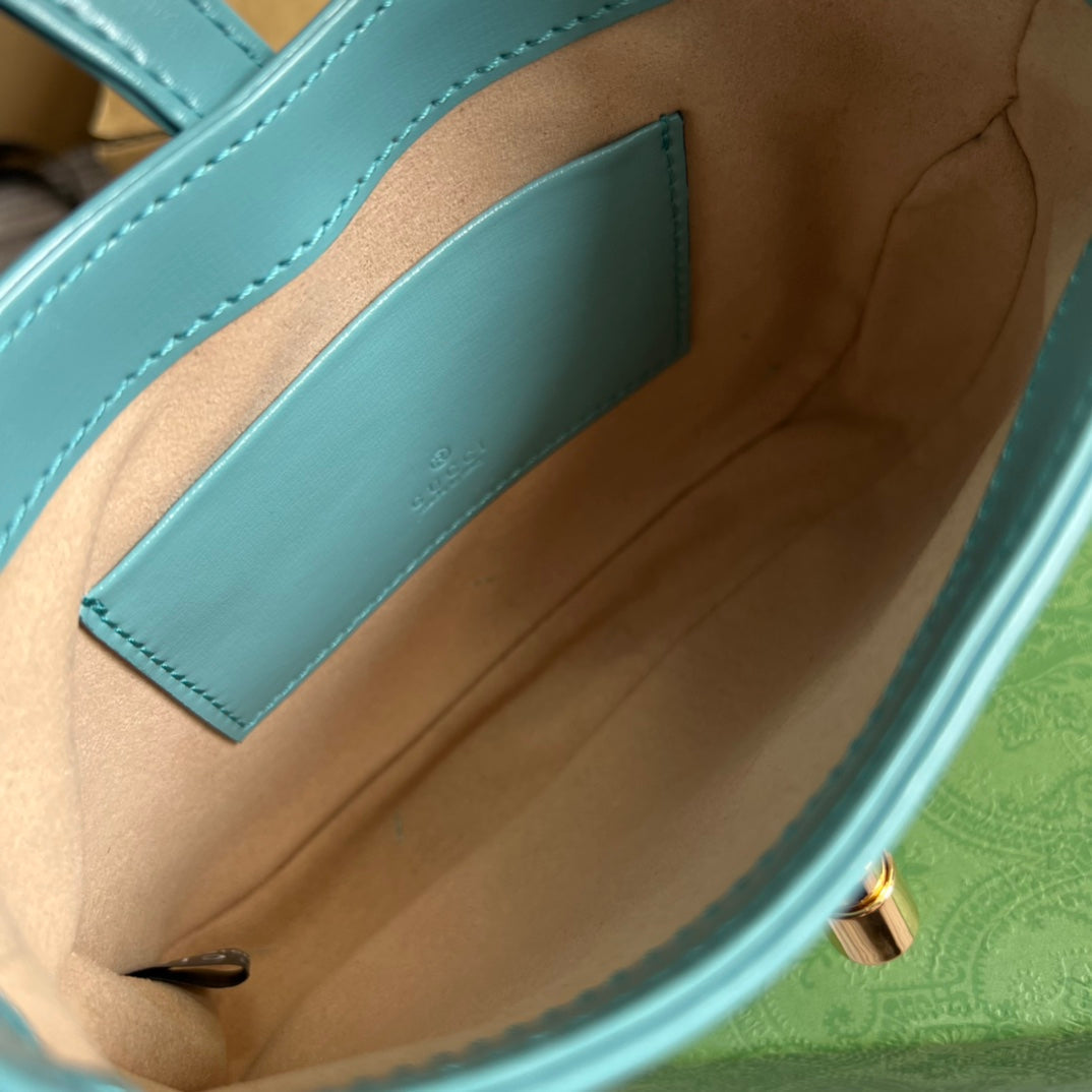 GUCCI JACKIE MINI 19 SHOULDER BAG IN PASTEL BLUE CALFSKIN