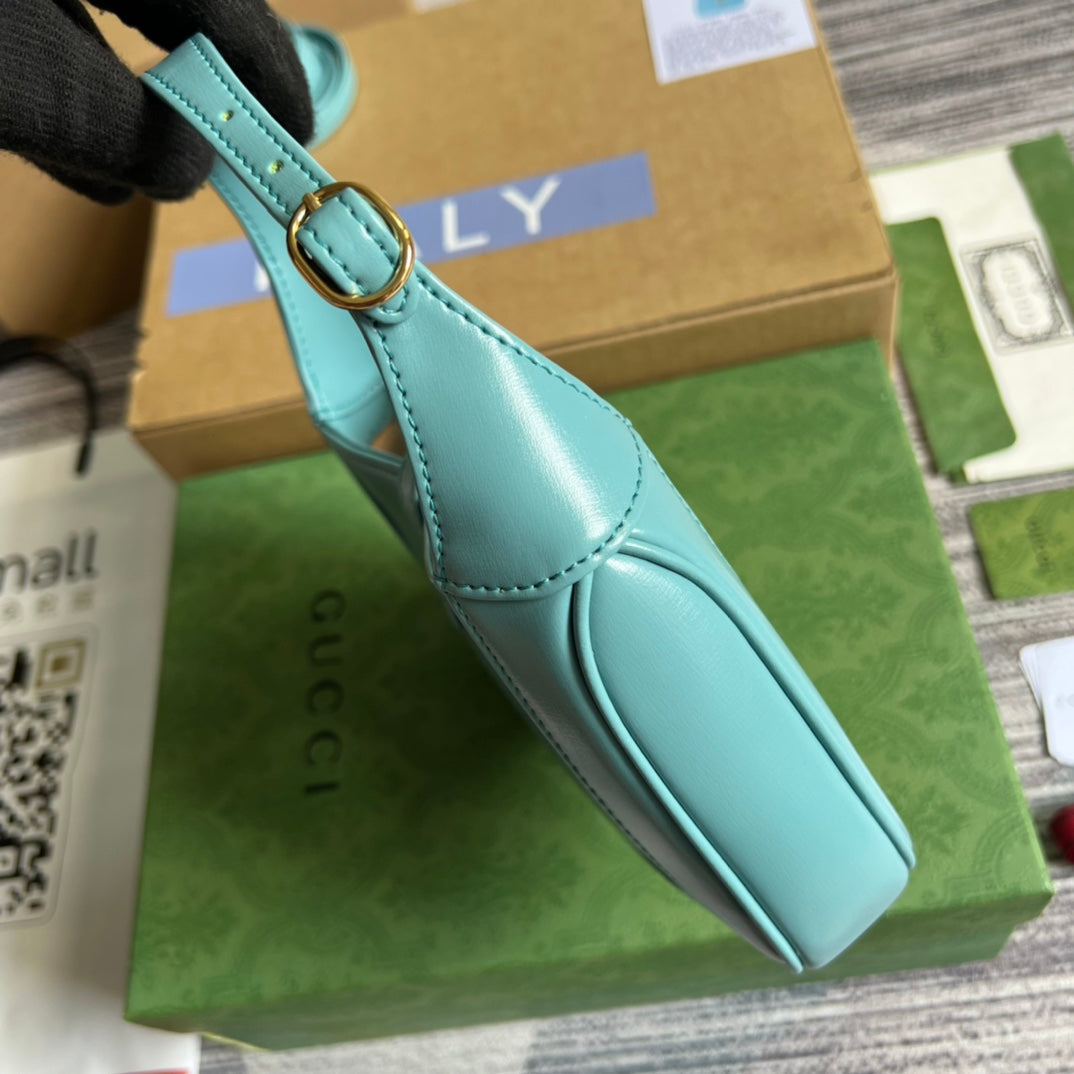 GUCCI JACKIE MINI 19 SHOULDER BAG IN PASTEL BLUE CALFSKIN