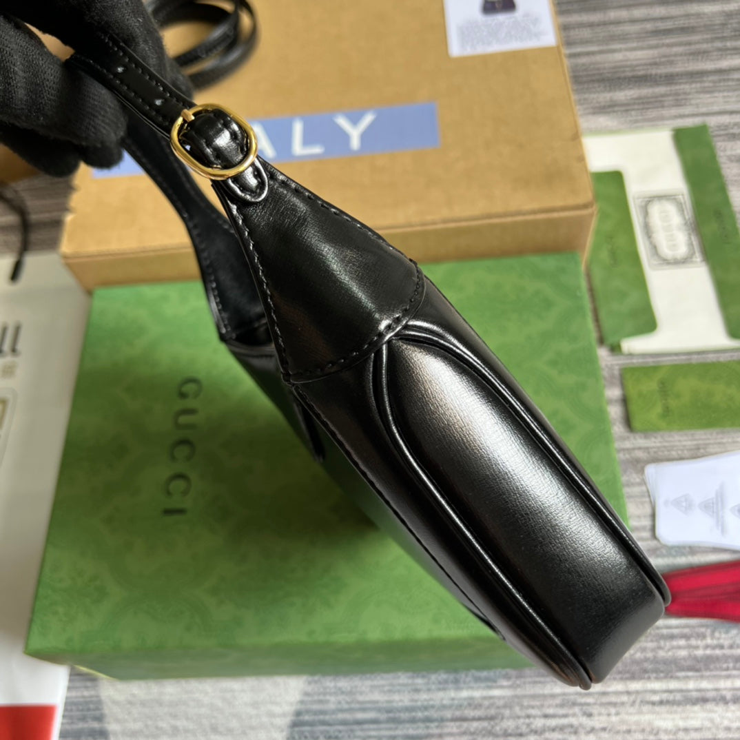 GUCCI JACKIE MINI 19 SHOULDER BAG IN BLACK CALFSKIN