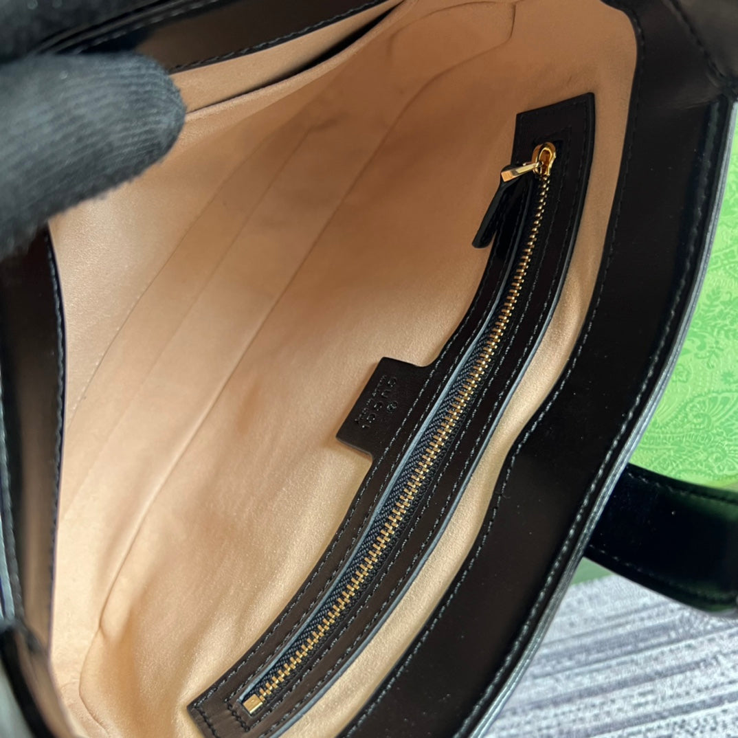 GUCCI JACKIE SMALL 28 SHOULDER BAG IN BLACK CALFSKIN