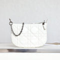 DIOR MINI CARO BAG 25 IN WHITE LAMBSKIN