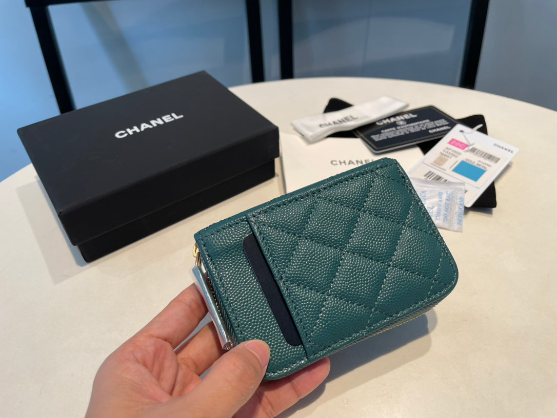 CHANEL ZIPPED COIN PURSE 11 OCEAN GRAINED CALFSKIN