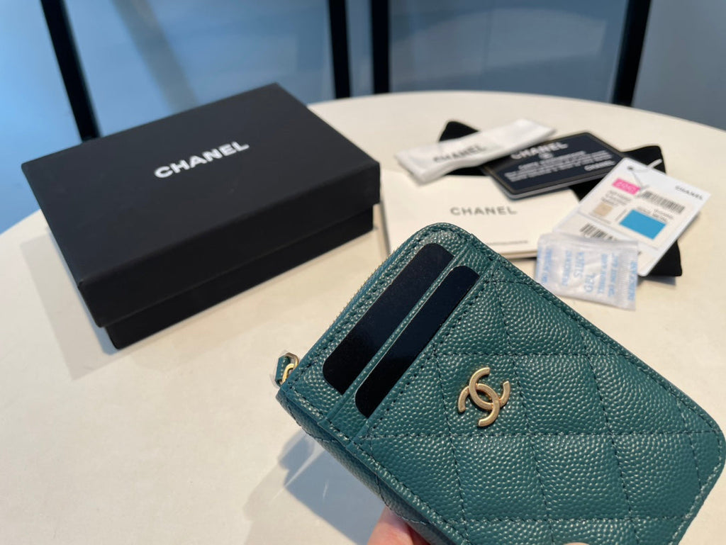 CHANEL ZIPPED COIN PURSE 11 OCEAN GRAINED CALFSKIN