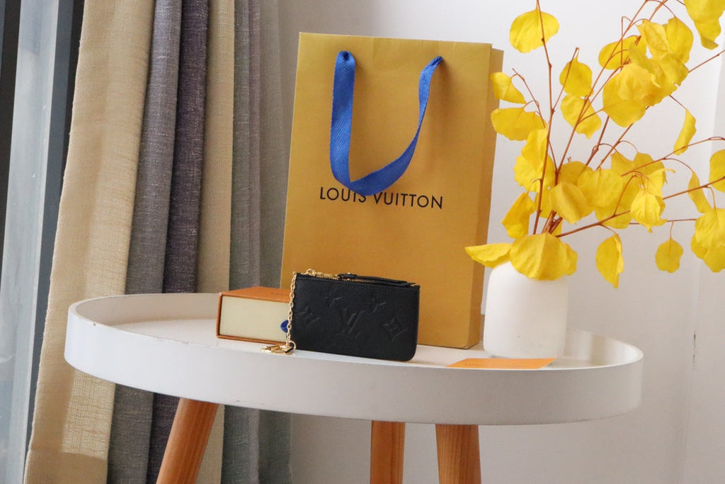 LOUIS VUITTON LV 25S CARD HOLDER RECTO VERSO 12 IN BLACK MONOGRAM EMPREINTE EMBOSSED CALFSKIN