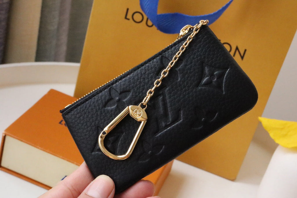 LOUIS VUITTON LV 25S CARD HOLDER RECTO VERSO 12 IN BLACK MONOGRAM EMPREINTE EMBOSSED CALFSKIN