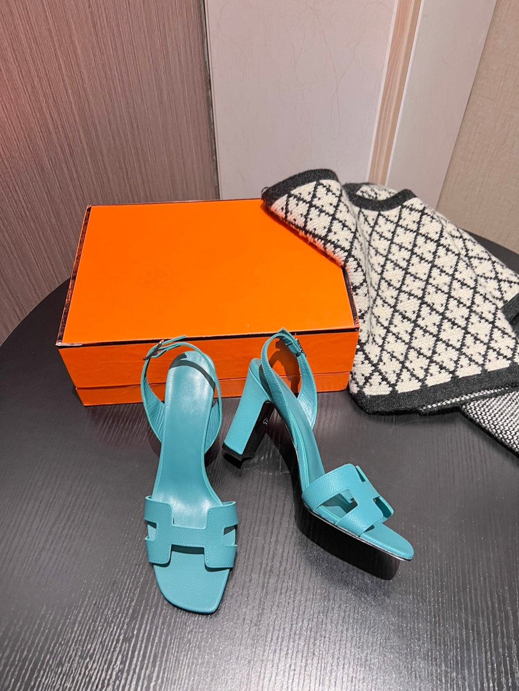 HERMES Slingback Sandal Eternite 95 Sky