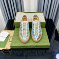 GUCCI UNIQUE SNEAKER THICK-SOLE GRASS MOTIF CANVAS