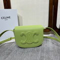 CELINE FOLCO CUIR TRIOMPHE 18 IN INCHWORM GREEN CALFSKIN