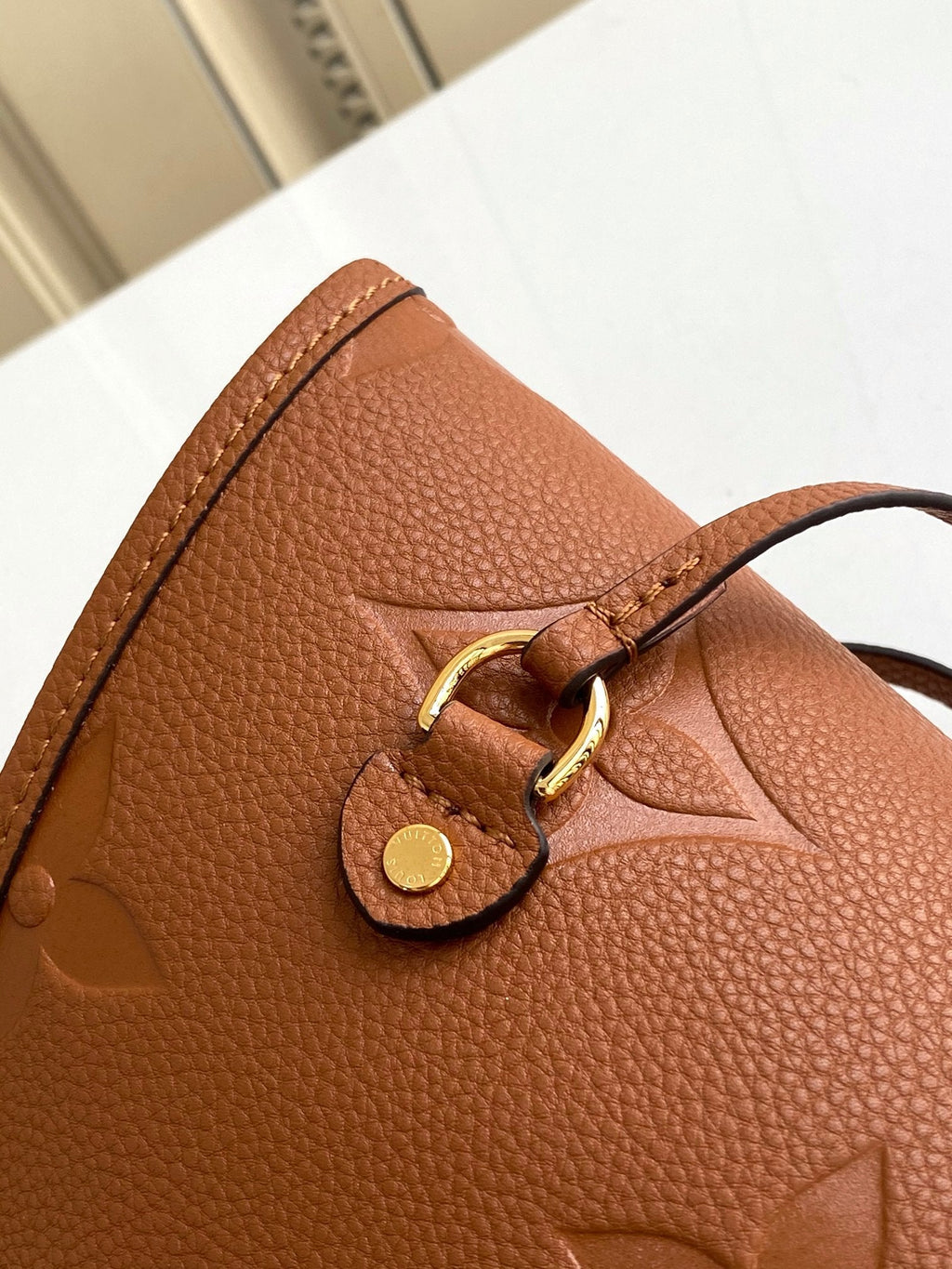 LOUIS VUITTON NEVERFULL MM 32 BROWN MONOGRAM EMPREINTE LEATHER