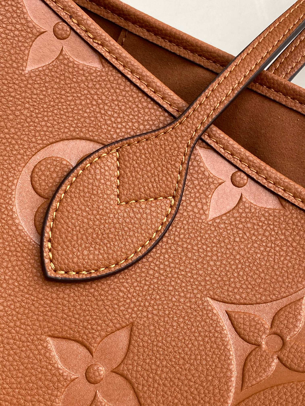 LOUIS VUITTON NEVERFULL MM 32 BROWN MONOGRAM EMPREINTE LEATHER