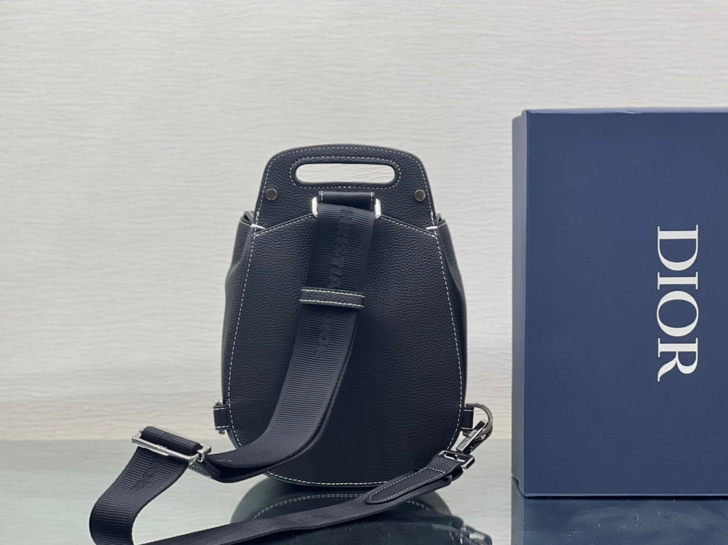 DIOR GALLOP SLING BAG 27 IN BLACK CALFSKIN