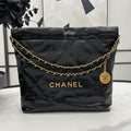 CHANEL MEDIUM 37 HANDBAG IN BLACK CALFSKIN GOLD HARDWARE