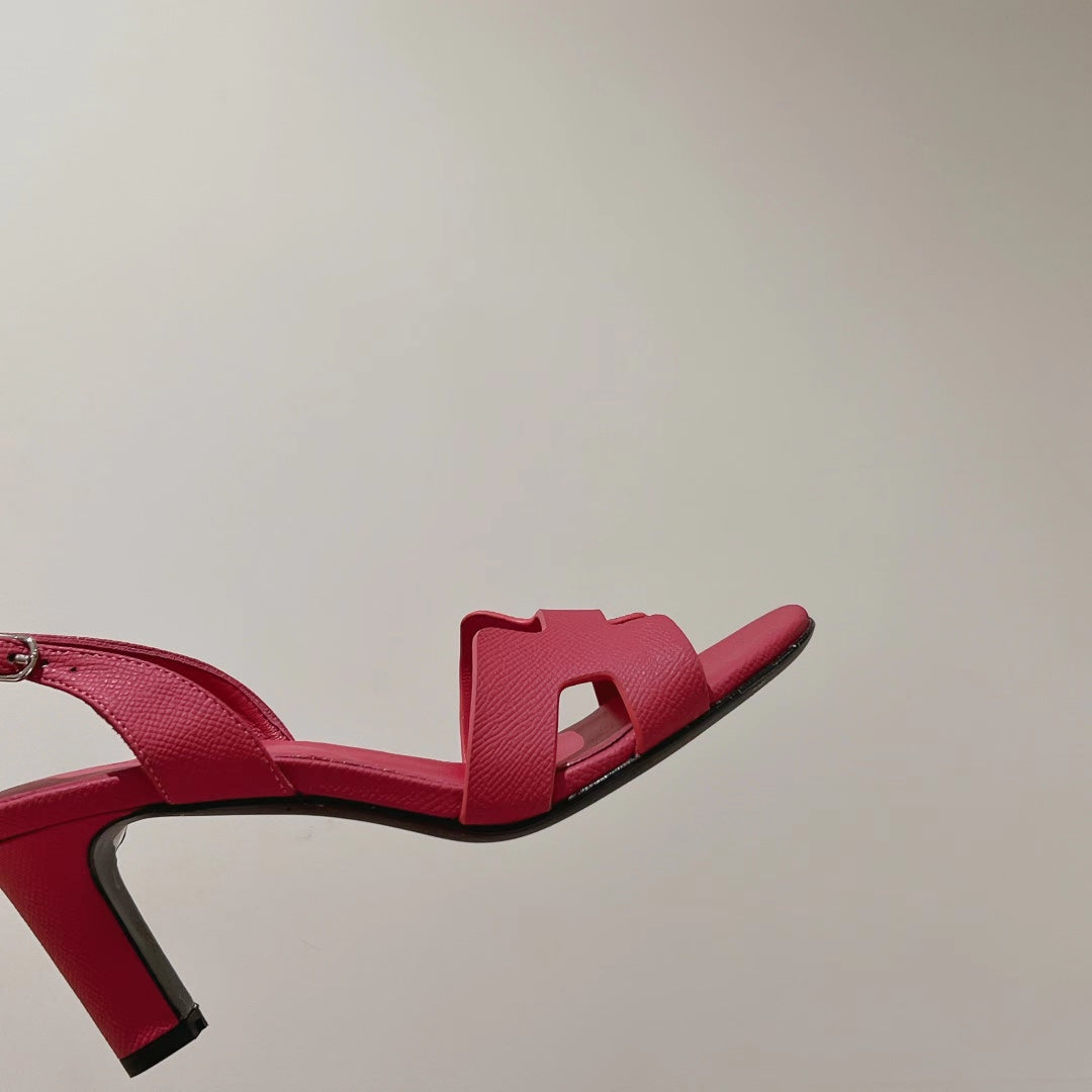 HERMES SLINGBACK SANDAL ETERNITE 75 BRIGHT PINK LAMBSKIN