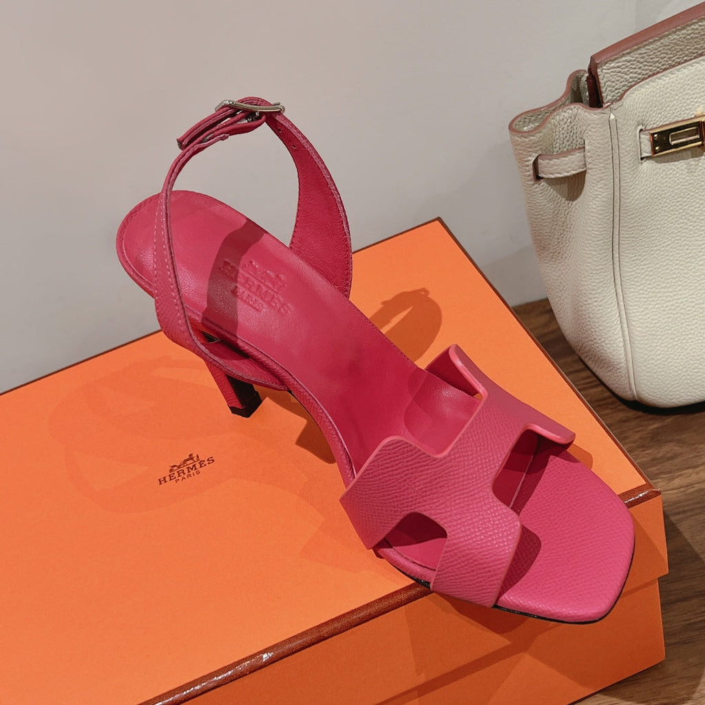 HERMES SLINGBACK SANDAL ETERNITE 105 BRIGHT PINK LAMBSKIN